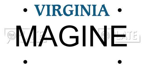 MAGINE Virginia License Plate
