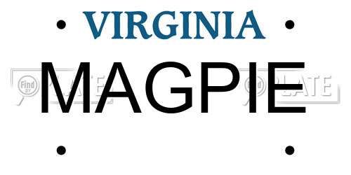 MAGPIE Virginia License Plate