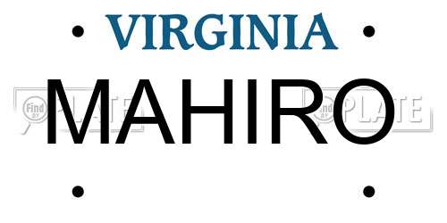 MAHIRO Virginia License Plate