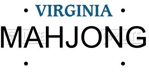 MAHJONG Virginia License Plate