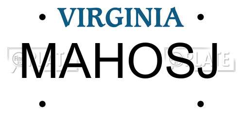 MAHOSJ Virginia License Plate