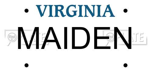 MAIDEN Virginia License Plate
