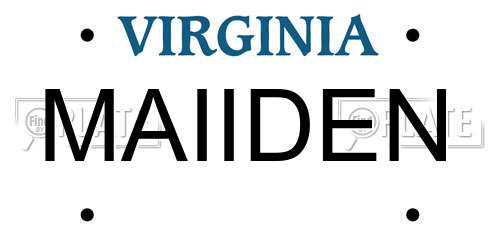 MAIIDEN Virginia License Plate