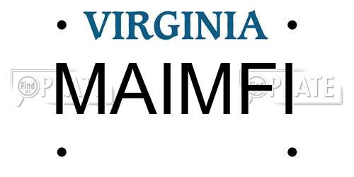 MAIMFI Virginia License Plate