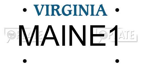 MAINE1 Virginia License Plate