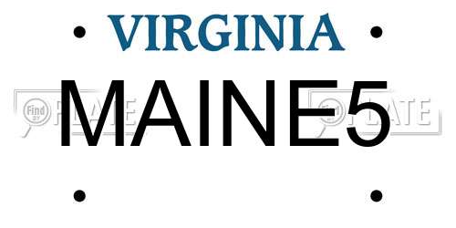 MAINE5 Virginia License Plate