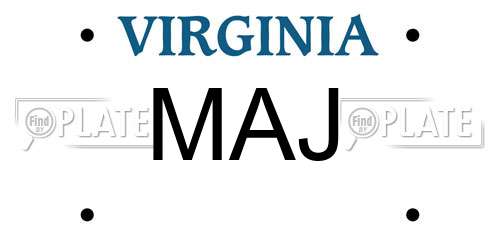 MAJ Virginia License Plate