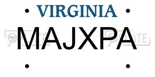 MAJXPA Virginia License Plate