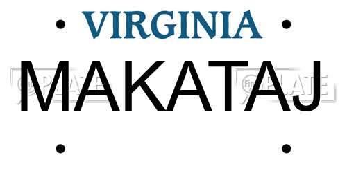 MAKATAJ Virginia License Plate