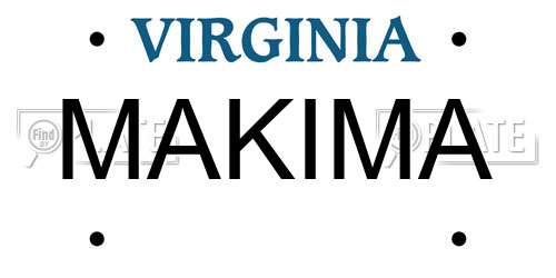 MAKIMA Virginia License Plate