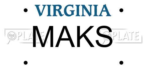 MAKS Virginia License Plate