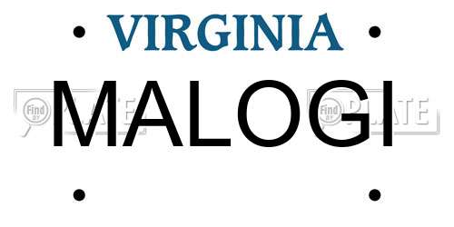 MALOGI Virginia License Plate