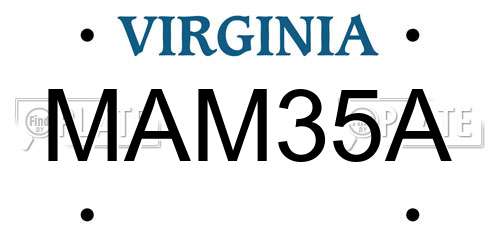 MAM35A Virginia License Plate
