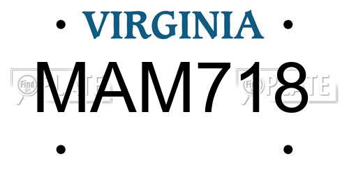 MAM718 Virginia License Plate