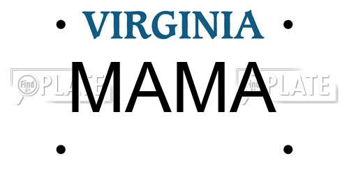 MAMA Virginia License Plate