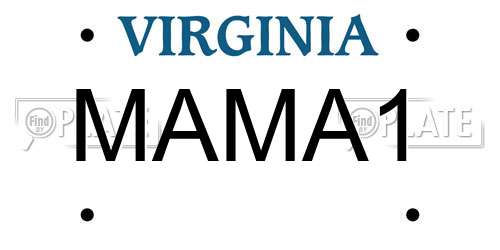 MAMA1 Virginia License Plate