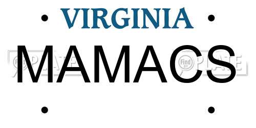 MAMACS Virginia License Plate