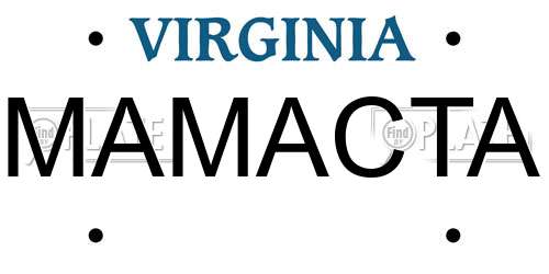 MAMACTA Virginia License Plate