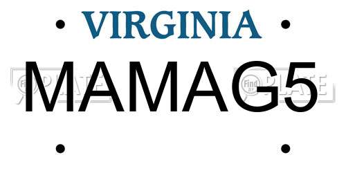 MAMAG5 Virginia License Plate