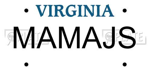 MAMAJS Virginia License Plate