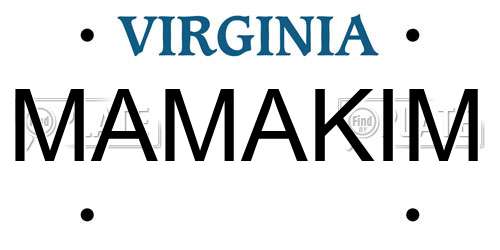 MAMAKIM Virginia License Plate