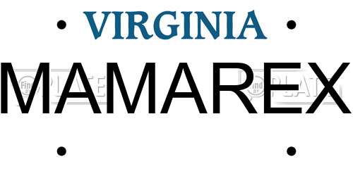 MAMAREX Virginia License Plate