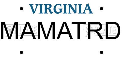 MAMATRD Virginia License Plate