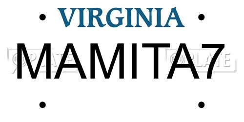 MAMITA7 Virginia License Plate