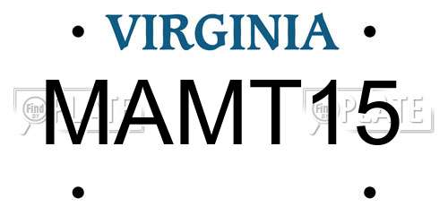 MAMT15 Virginia License Plate