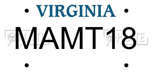 MAMT18 Virginia License Plate