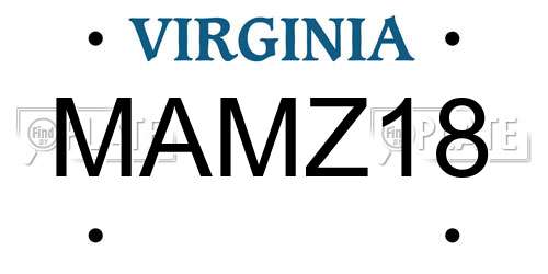 MAMZ18 Virginia License Plate