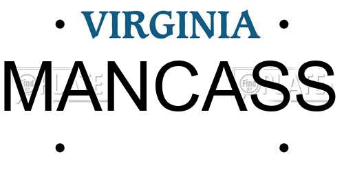 MANCASS Virginia License Plate