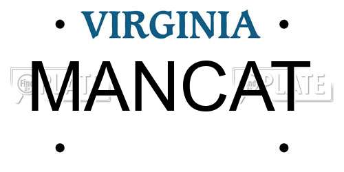 MANCAT Virginia License Plate