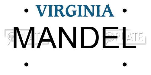 MANDEL Virginia License Plate
