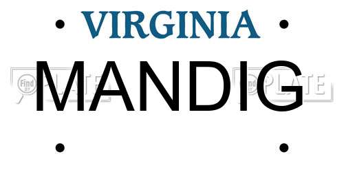 MANDIG Virginia License Plate