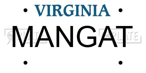 MANGAT Virginia License Plate