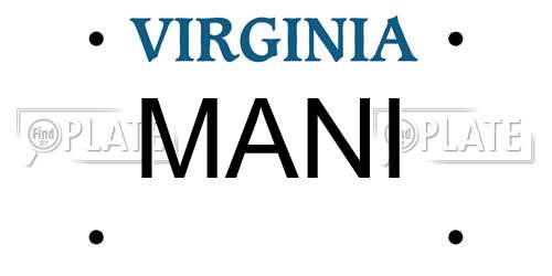 MANI Virginia License Plate