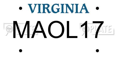 MAOL17 Virginia License Plate