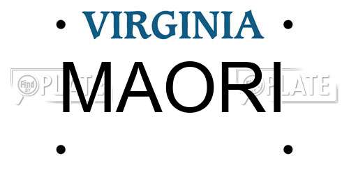 MAORI Virginia License Plate