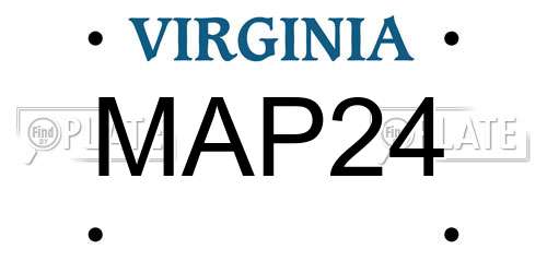 MAP24 Virginia License Plate