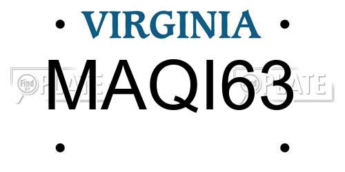 MAQI63 Virginia License Plate