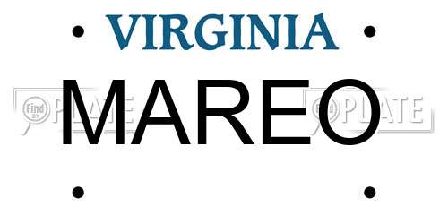 MAREO Virginia License Plate