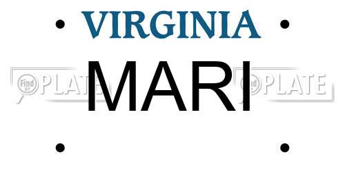 MARI Virginia License Plate