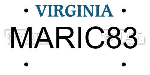 MARIC83 Virginia License Plate