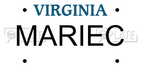 MARIEC Virginia License Plate