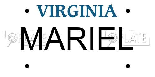 MARIEL Virginia License Plate