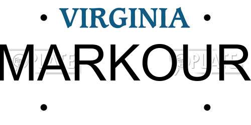 MARKOUR Virginia License Plate
