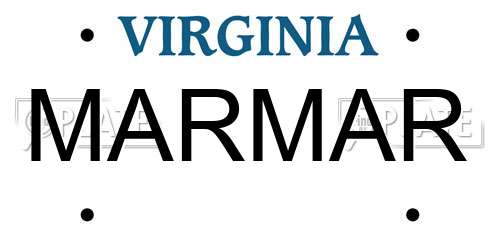 MARMAR Virginia License Plate