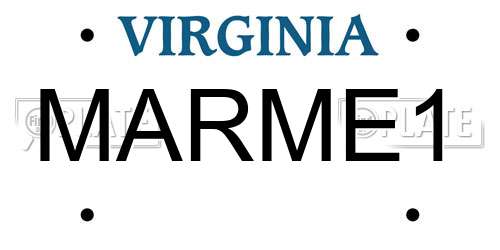 MARME1 Virginia License Plate