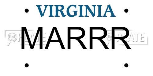 MARRR Virginia License Plate